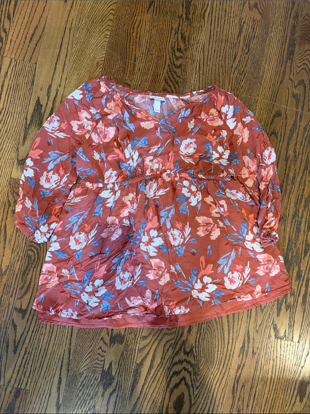 Isabel Maternity by Ingrid & Isabel Rust Floral Maternity Blouse